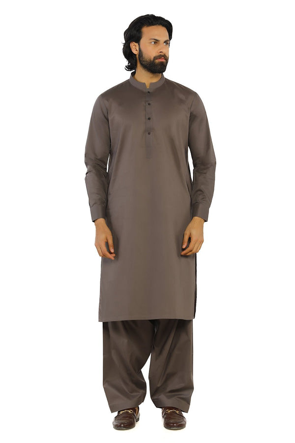 Light Brown Cotton Shalwar Kameez For Men - Prime Point Store