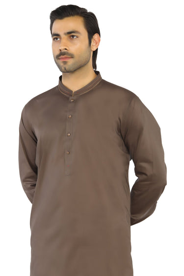 Light Brown Fashion Cotton Shalwar Kameez For Men - Prime Point Store