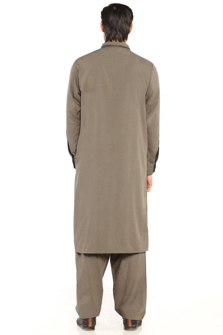 Light Brown Fashion Wash & Wear Shalwar Kameez For Men - Prime Point Store