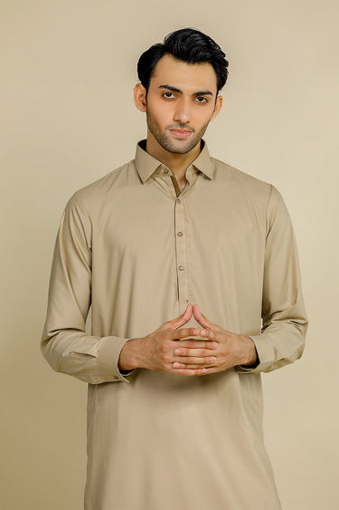 Light Brown PV Kameez Shalwar For Men - Prime Point Store