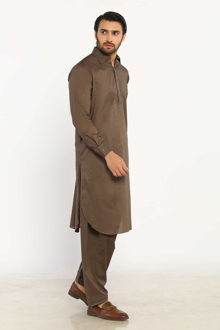 Light Brown Wash & Wear Shalwar Kameez - Prime Point Store