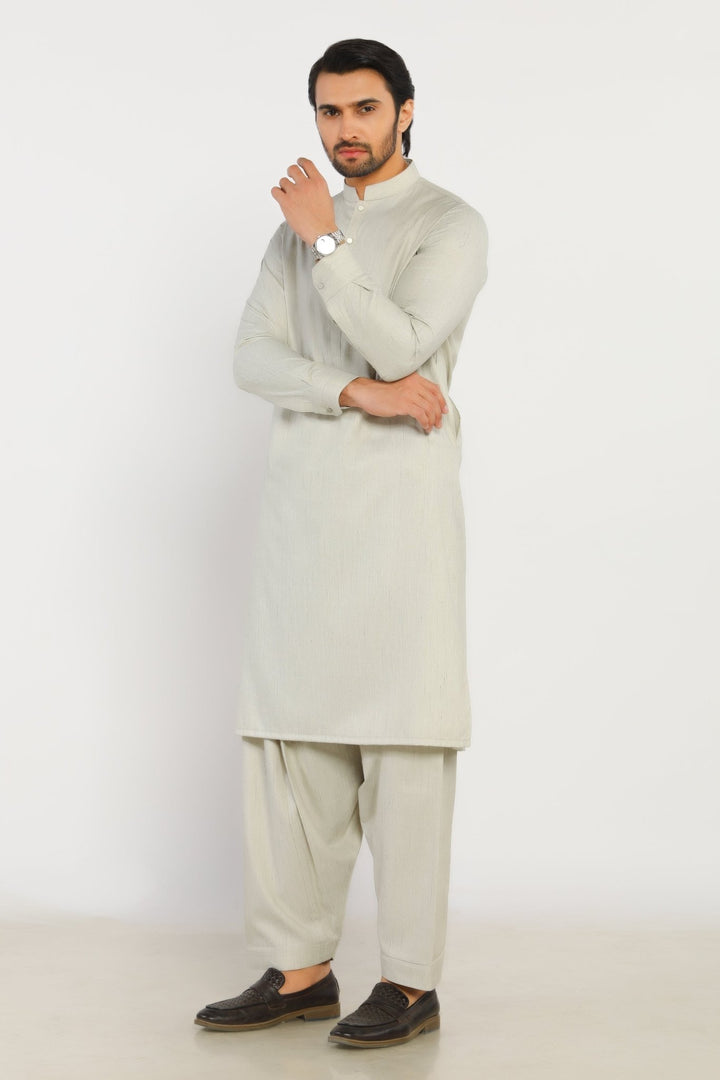 Light Fawn Wash & Wear Shalwar Kameez - Prime Point Store