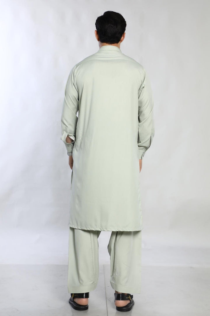 Light Green Blended Casual Shalwar Kameez For Men - Prime Point Store