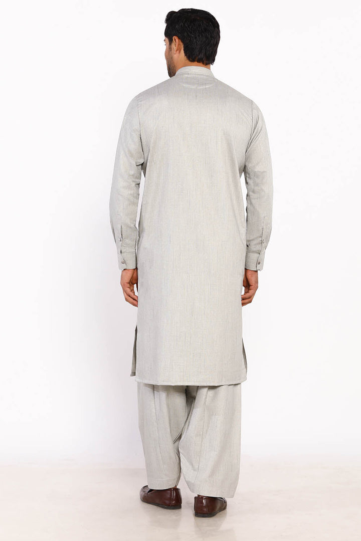 Light Grey Wash & Wear Shalwar Kameez - Prime Point Store