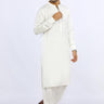 Milky White Blended Casual Shalwar Kameez For Men - Prime Point Store