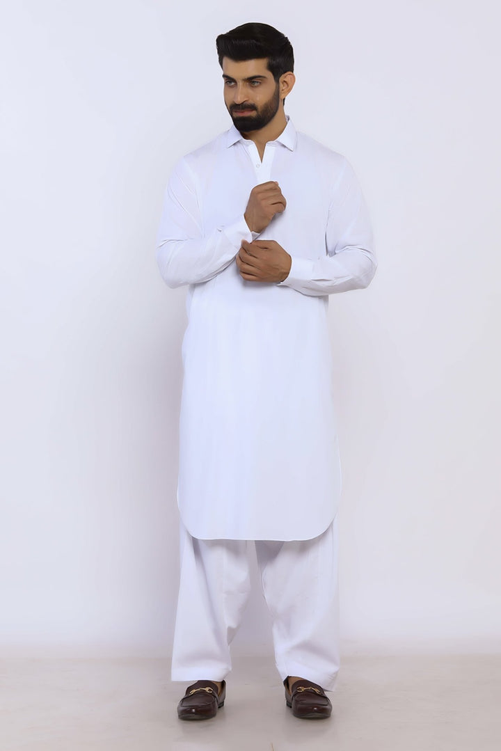 Milky White Wash & Wear Shalwar Kameez - Prime Point Store