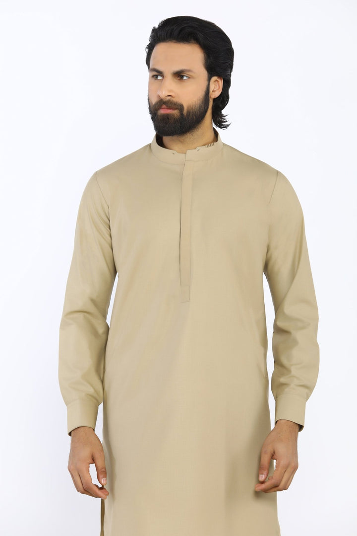 Mustard Fashion Wash & Wear Shalwar Kameez For Men - Prime Point Store