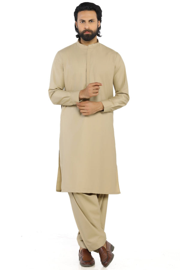 Mustard Fashion Wash & Wear Shalwar Kameez For Men - Prime Point Store