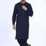 Navy Blue Blended Casual Shalwar Kameez For Men - Prime Point Store
