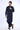 Navy Blue Blended Casual Shalwar Kameez For Men - Prime Point Store