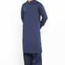 Navy Blue Cotton Casual Shalwar Kameez For Men - Prime Point Store