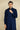 Navy Blue Cotton Satin Kameez Shalwar For Men - Prime Point Store