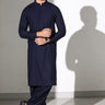 Navy Blue Cotton Unstitched Suit For Men - Prime Point Store