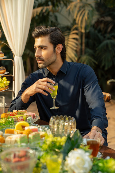 Navy Blue Wash & Wear Shalwar Kameez For Men - Prime Point Store