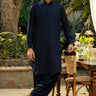 Navy Blue Wash & Wear Shalwar Kameez For Men - Prime Point Store