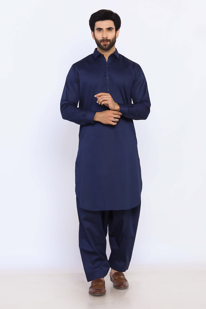 N/Blue Wash & Wear Shalwar Kameez - Prime Point Store