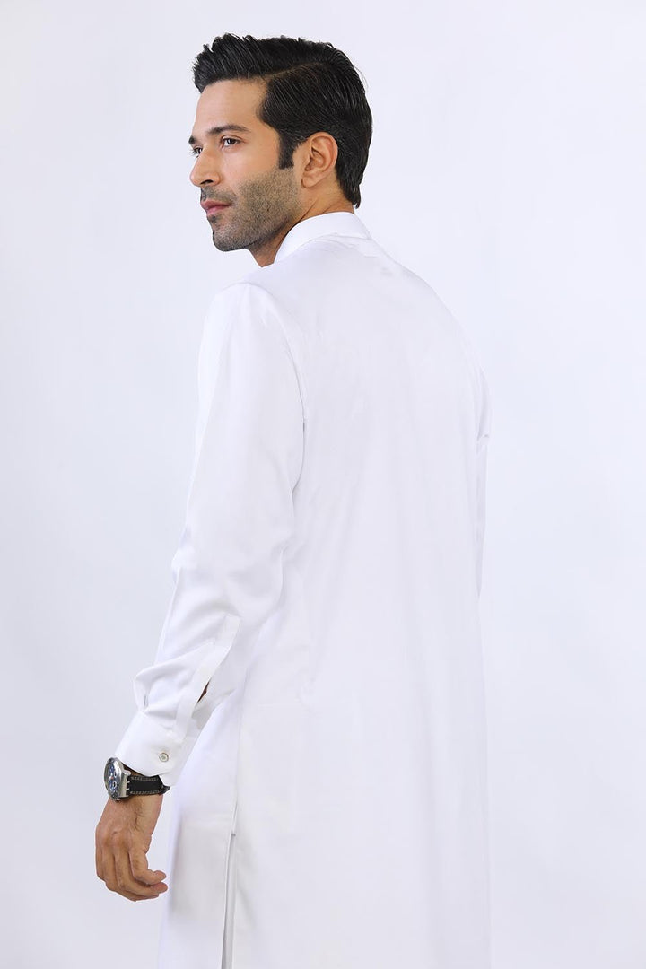 Off White Blended Casual Shalwar Kameez For Men - Prime Point Store