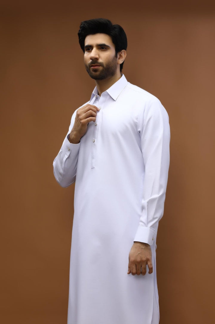 Off White Cotton Casual Shalwar Kameez For Men - Prime Point Store