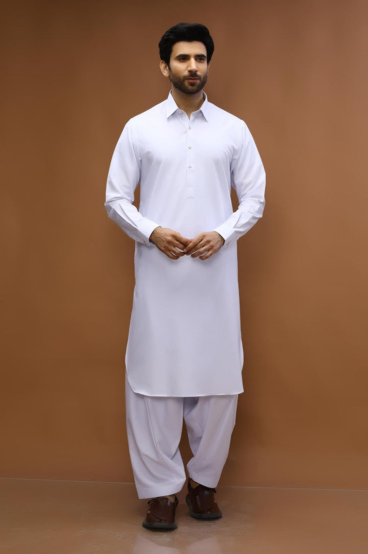 Off White Cotton Casual Shalwar Kameez For Men - Prime Point Store