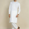 Off White Cotton Embroidered Kameez Shalwar For Men - Prime Point Store