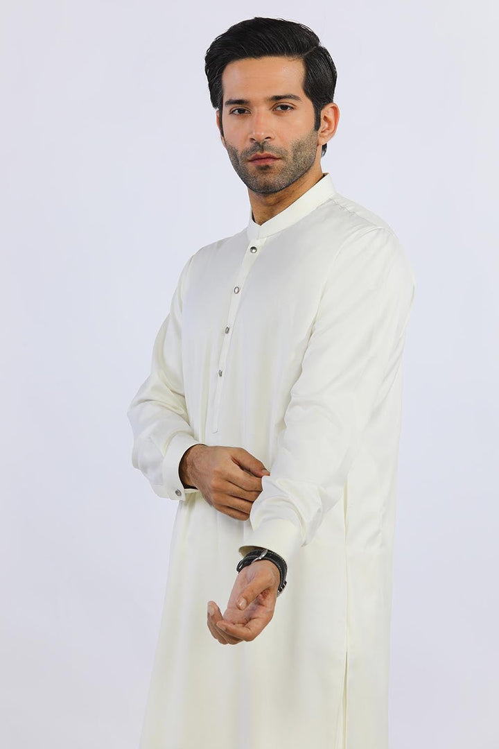 Off White Cotton Mix Shalwar Kameez - Prime Point Store