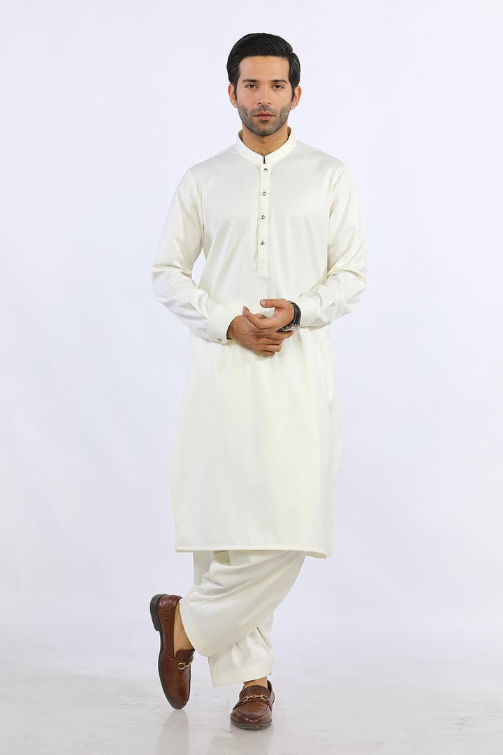 Off White Cotton Mix Shalwar Kameez - Prime Point Store