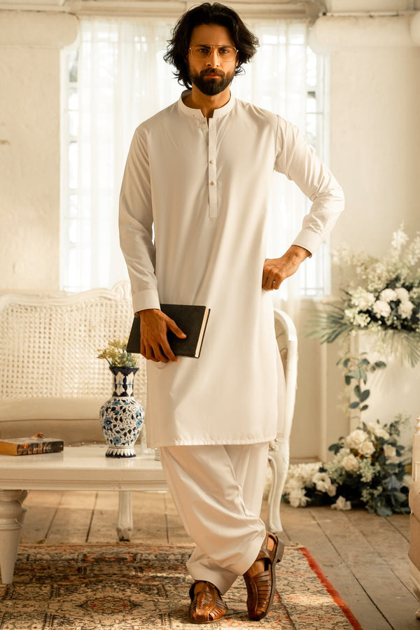 Off White Wash & Wear Shalwar Kameez - Prime Point Store