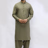 Olive Blended Casual Shalwar Kameez For Men - Prime Point Store