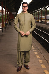 Olive Men Unstitched Wash n Wear Suit - Prime Point Store