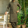 Olive Men Wash & Wear Shalwar Kameez - Prime Point Store