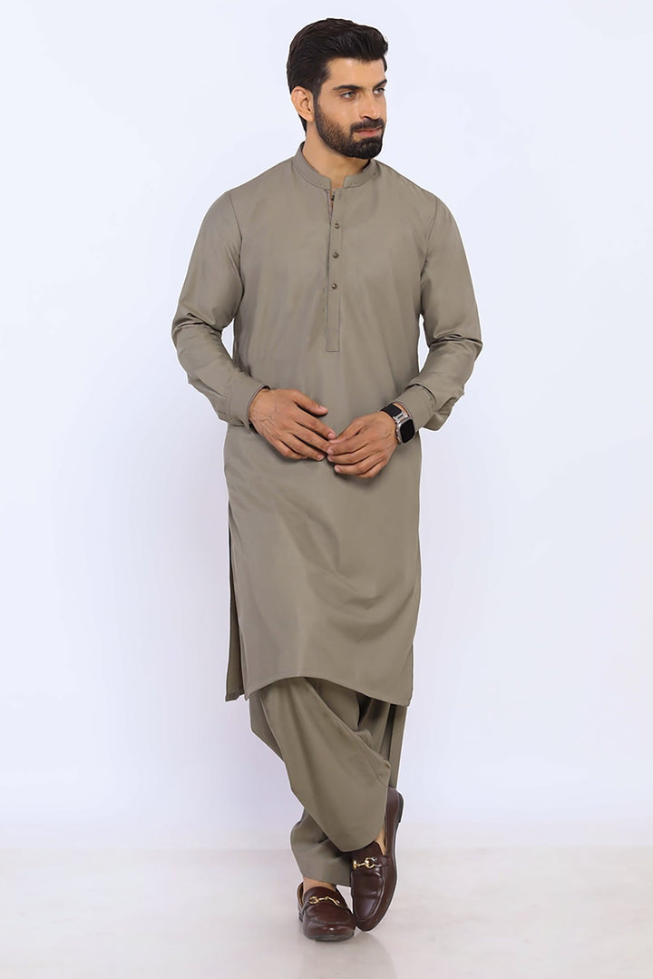 Olive Wash & Wear Shalwar Kameez - Prime Point Store