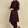 Plum Cotton Embroidered Kameez Shalwar For Men - Prime Point Store