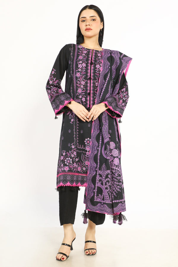 3 Pc Printed Khaddar Unstitched