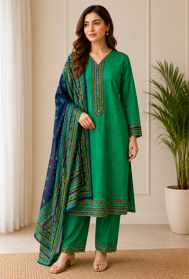 3 Piece - Printed Lawn Suit