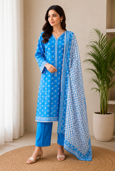 3 Piece - Printed Lawn Suit