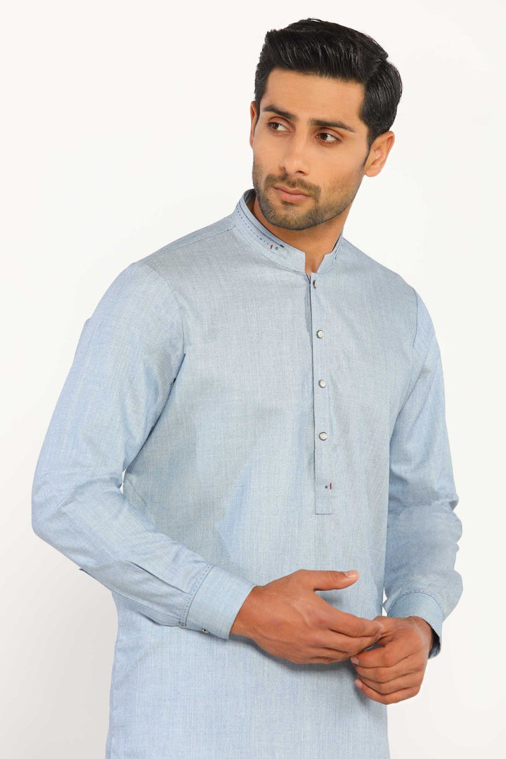 Sky Blue Wash & Wear Shalwar Kameez - Prime Point Store