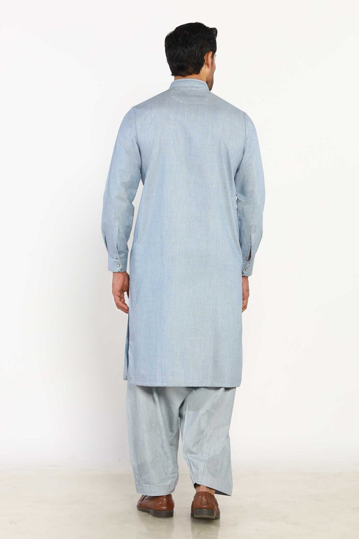 Sky Blue Wash & Wear Shalwar Kameez - Prime Point Store