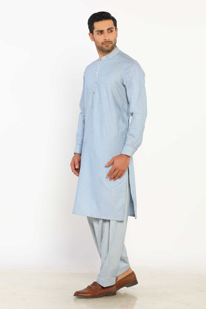 Sky Blue Wash & Wear Shalwar Kameez - Prime Point Store