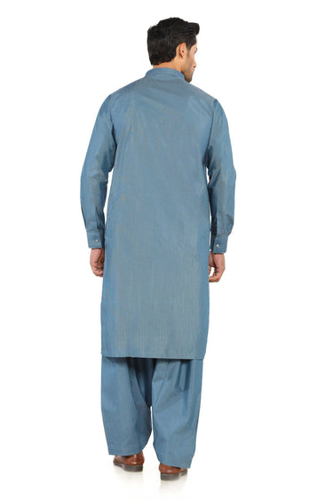 Teal Blue Wash & Wear Shalwar Kameez - Prime Point Store