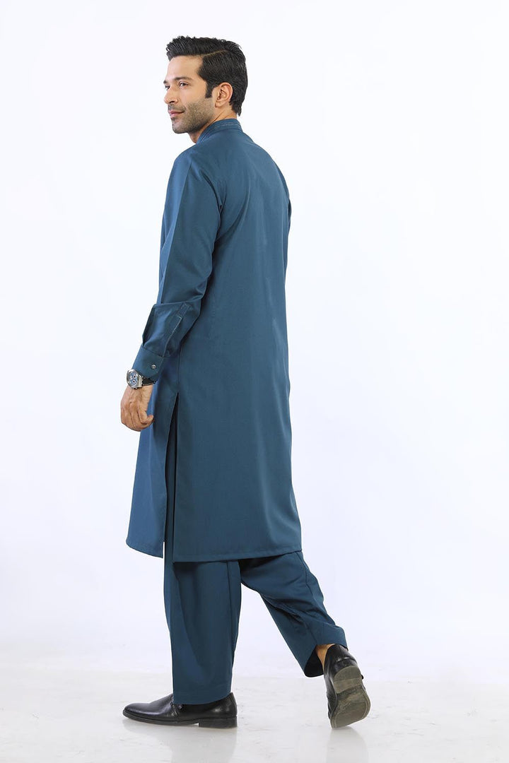 Teal Blue Wash & Wear Shalwar Kameez - Prime Point Store