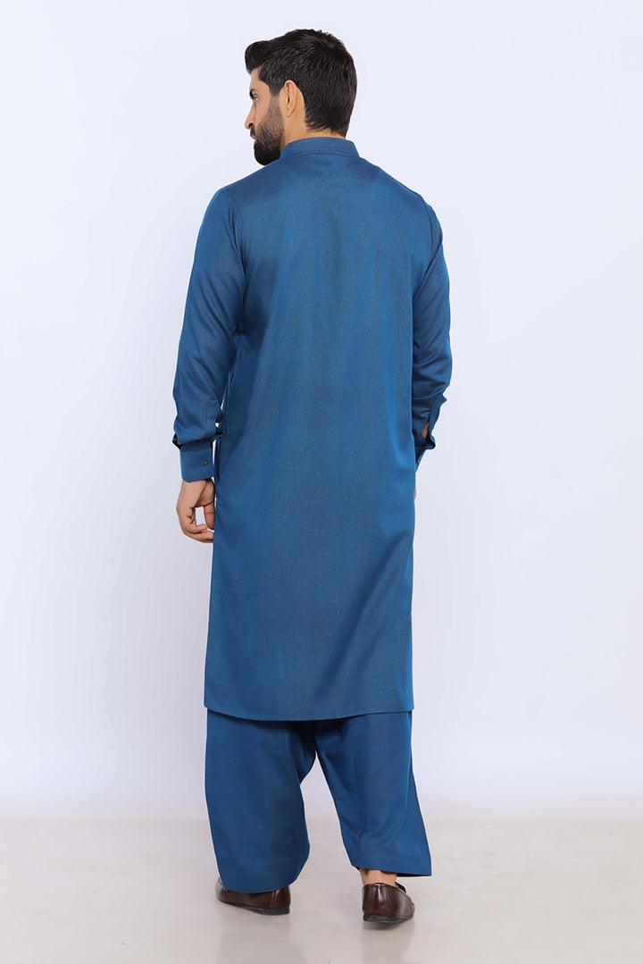 Teal Blue Wash & Wear Shalwar Kameez - Prime Point Store