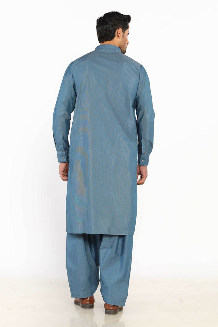 Teal Blue Wash & Wear Shalwar Kameez - Prime Point Store