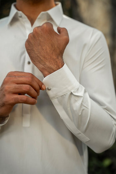 White PV Shalwar Kameez For Men - Prime Point Store