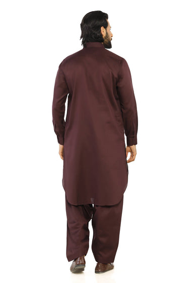 Wine Fashion Wash & Wear Shalwar Kameez For Men - Prime Point Store