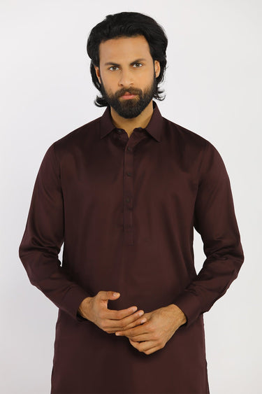 Wine Fashion Wash & Wear Shalwar Kameez For Men - Prime Point Store