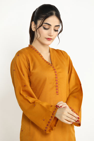 2 Pc Embroidered Dobby Stitched Suit