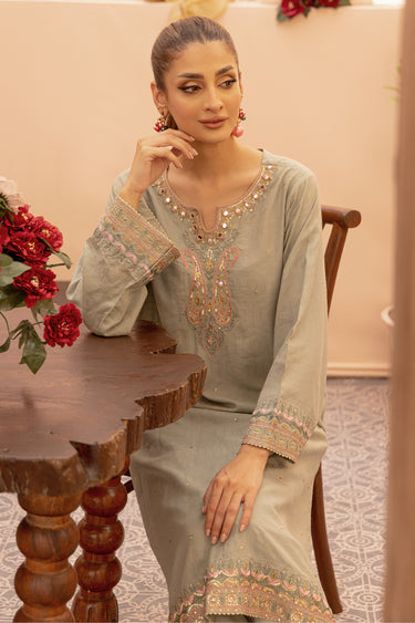 2 Piece - Embroidered Viscose Suit