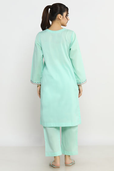 2 Pc Lawn Embroidered Stitched Suit
