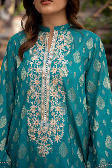2 Piece - Embroidered Jacquard Suit