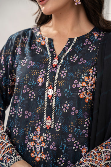 3 Piece - Embroidered Cambric Suit